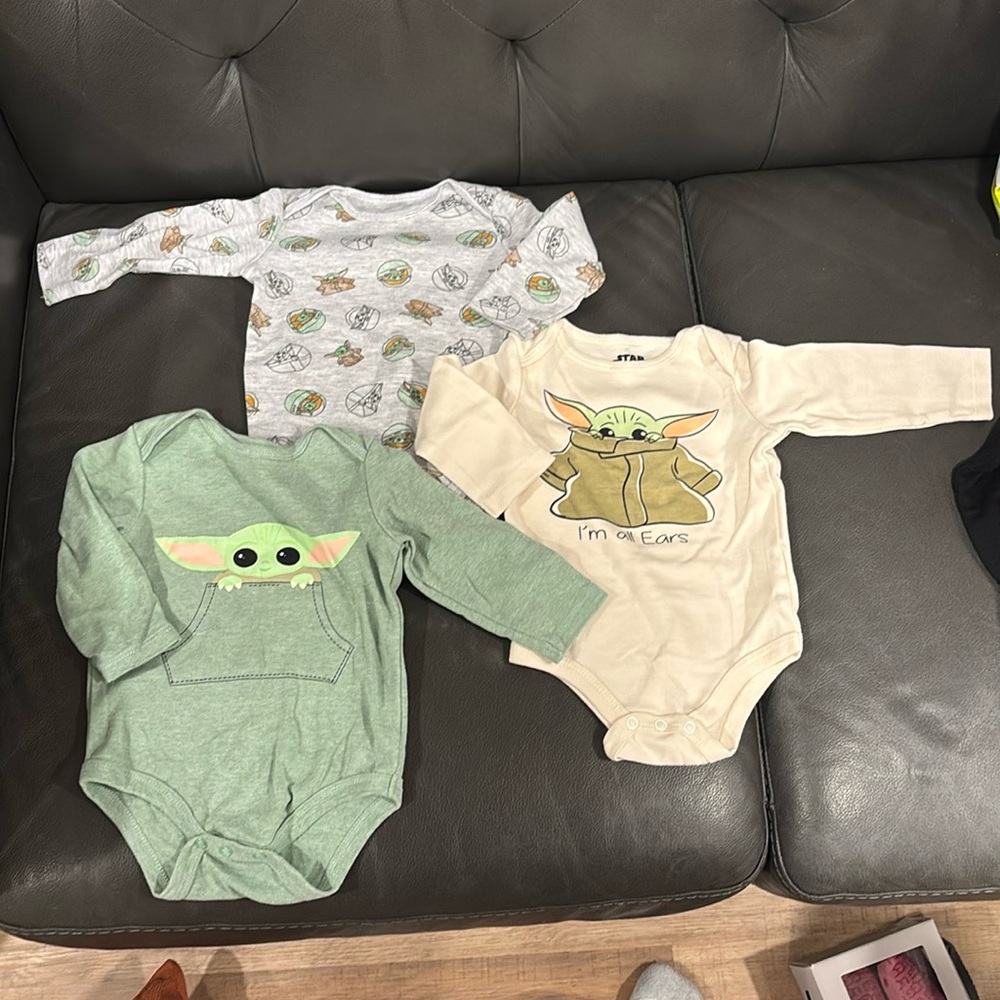 Star Wars 6-9M set of 3 onesies